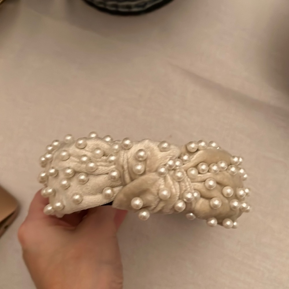 Lele sadoughi ivory pearl headband